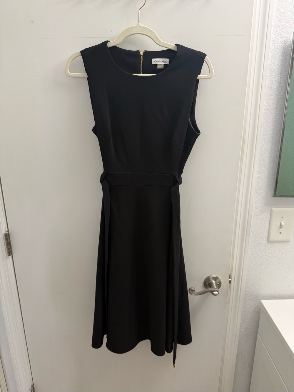Calvin Klein Classic Black Sleeveless Fit-and-Flare Dress